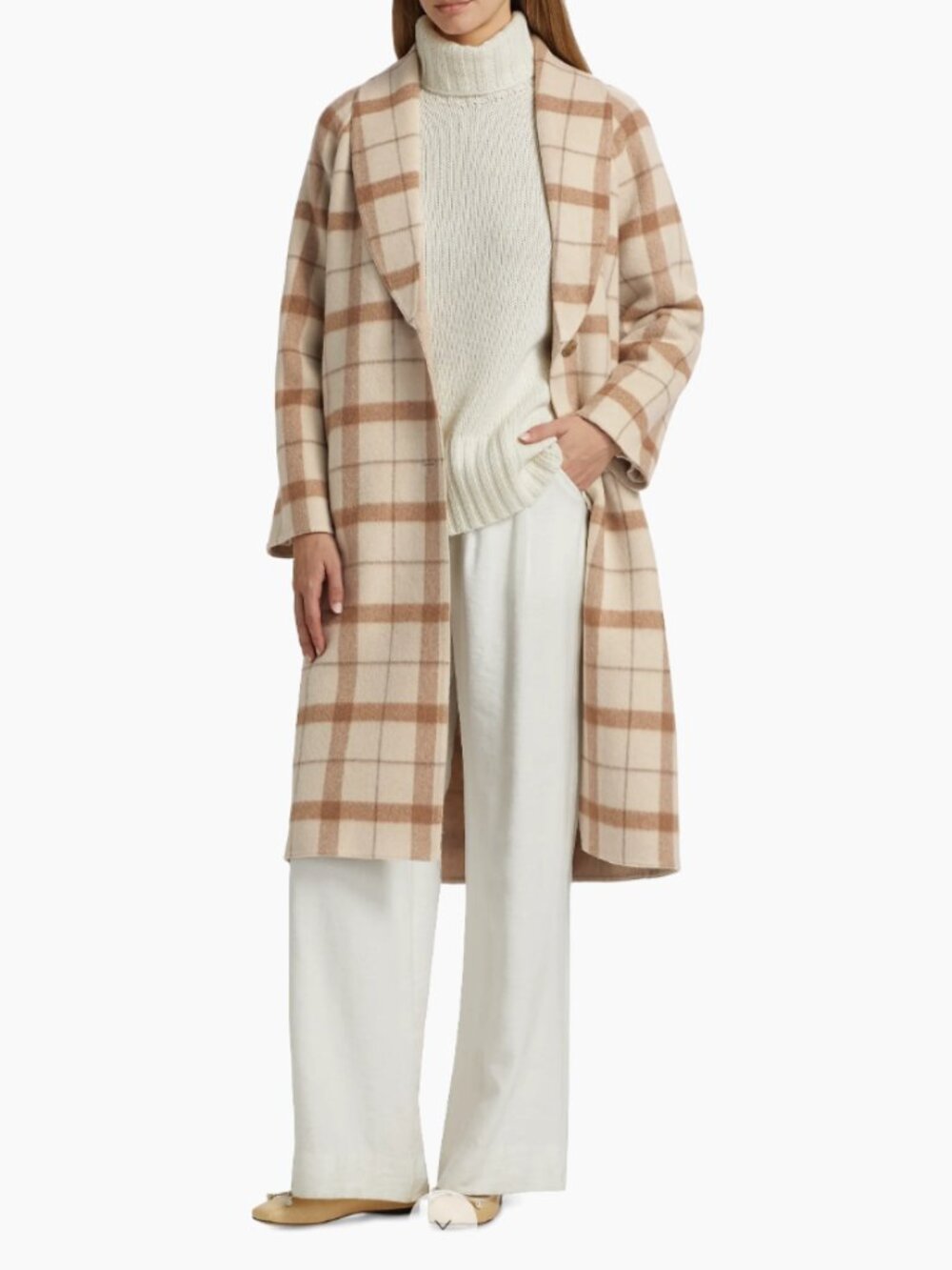 Jenni Kayne Austin Check Wool-Blend Coat - Size Medium